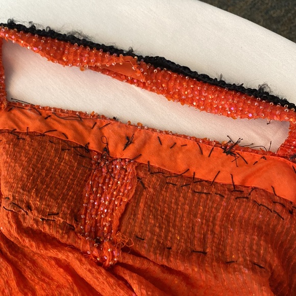 Custom made flapper style dress for a musical. in orange and black. - Picture 8 of 8